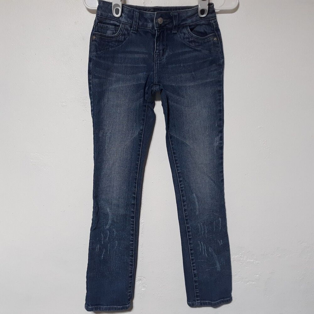 Delias Morgan Womens/Juniors Jeans Sz. 00 Blue Skinny Distressed Straight Leg